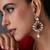 Gold plated ruby red polki dangler earrings