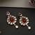 Gold plated ruby red polki dangler earrings