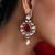 Gold plated ruby red polki dangler earrings