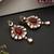 Gold plated ruby red polki dangler earrings