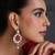 Gold plated ruby red polki dangler earrings