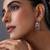 Gold plated ruby red polki hoop earrings