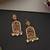 Gold plated red polki dangler earrings