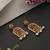 Gold plated red polki dangler earrings