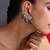 Gold plated emerald green polki ear cuffs