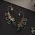 Gold plated emerald green polki ear cuffs