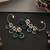 Gold plated emerald green polki ear cuffs
