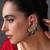 Gold plated emerald green polki ear cuffs
