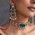 Gold plated emerald green polki choker set