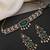 Gold plated emerald green polki choker set