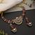 Gold plated ruby red polki necklace set