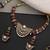 Gold plated ruby red polki necklace set