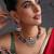 Gold plated ruby red polki necklace set