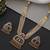 Gold plated mint green polki necklace set
