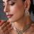 Gold plated mint green polki necklace set