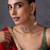 Gold plated multicolor temple motif choker set