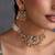 Gold plated multicolor temple motif choker set