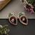 Ruby red and green polki stud earrings