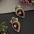Ruby red and green polki stud earrings