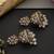 Gold plated white beaded polki jhumka earrings