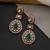 Gold plated emerald green polki dangler earrings