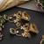Gold plated emerald green polki kundan jhumka earrings