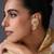 Gold plated multicolor polki ear cuffs