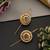 Gold plated multicolor polki ear cuffs