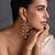 Gold plated blue polki dangler earrings