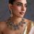 Gold plated multicolor polki necklace set