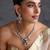Gold plated emerald green polki pendant necklace set