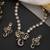 Gold plated emerald green polki pendant necklace set