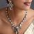 Gold plated emerald green polki pendant necklace set