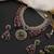 Ruby pink and emerald green polki necklace set