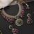 Ruby pink and emerald green polki necklace set
