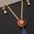 Gold plated multicolor polki blue pendant necklace set