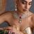 Gold plated ruby red polki necklace set with maang tikka