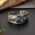 Turquoise blue silver plated polki cuff bangle