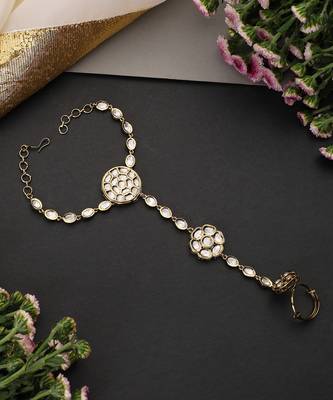 Gold plated polki hathphool 2