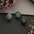 Blue polki stud earrings with ring