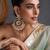 Gold plated multicolor jadau chandbali earrings