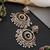 Gold plated multicolor jadau chandbali earrings