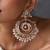 Gold plated multicolor jadau chandbali earrings