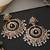 Gold plated multicolor jadau chandbali earrings