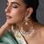 Gold plated multicolor jadau chandbali earrings