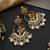 Gold plated blue polki chandbali earrings