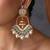 Gold plated blue polki chandbali earrings