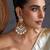 Gold plated blue polki chandbali earrings