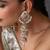 Gold plated red jadau jhumka earrings