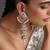 Gold plated red jadau jhumka earrings